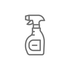 Cleaning spray bottle line icon. Isolated on white background