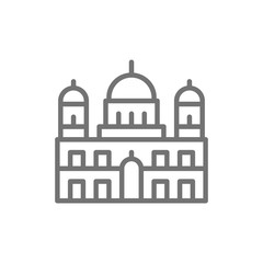 Berlin Cathedral, landmark of German line icon.