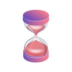 A hourglass isolated on the white background. Vector illustration of the sandglass used to measure time.