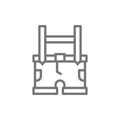 Traditional german national clothing, men costume line icon.