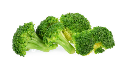 boiled broccoli vegetables isolated on white background