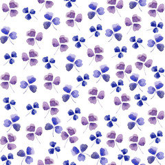 hand painted watercolor garden leaves floral pattern background. leaf pattern on white background Isolated painting illustration