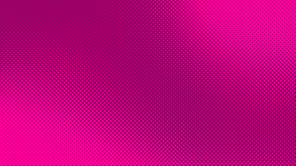 Magenta retro comic pop art background with halftone dots design, vector illustration template