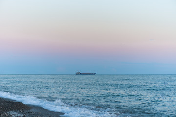 Naklejka na ściany i meble sunset on sea. long-exposure