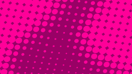 Magenta  modern pop art background with halftone dots design, vector illustration