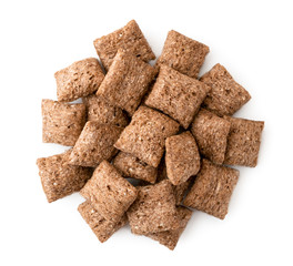 Pile of Breakfast pads on a white background. The view of the top.