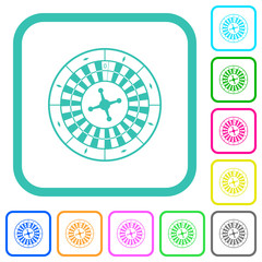 Roulette wheel vivid colored flat icons