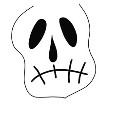 Scary face isolated on white background. Halloween mask