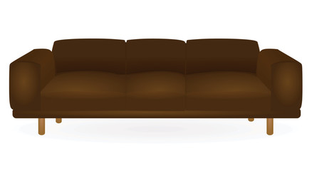 Brown sofa bed. vector illustration