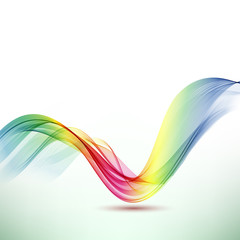  Abstract background with colored lines of an elegant wave with a shadow