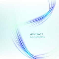  Blue wavy lines on an abstract background. Design element. Brochure Template