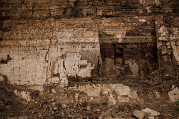 Close-up of the sheer cliff of a mountain