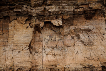 Close-up of the sheer cliff of mountain