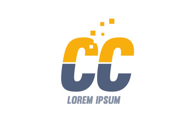yellow blue CC C C alphabet letter logo company