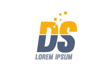 yellow blue DS D S alphabet letter logo company