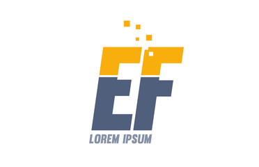 yellow blue EF E F alphabet letter logo company
