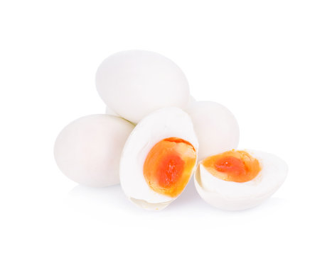 Salted duck eggs isolated on white background.