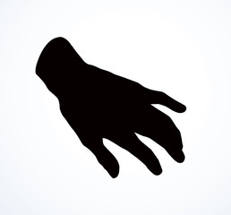 Relaxed hand. Vector drawing