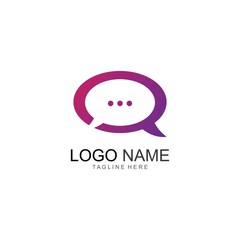 Speech bubble icon Logo template vector illustration