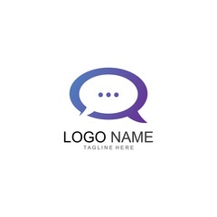 Speech bubble icon Logo template vector illustration