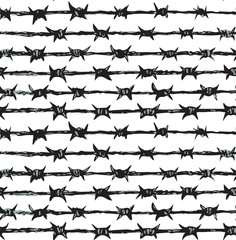 Barbed wire. Vector drawing