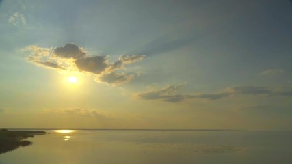 Sunset on the Dnieper river. Ukraine