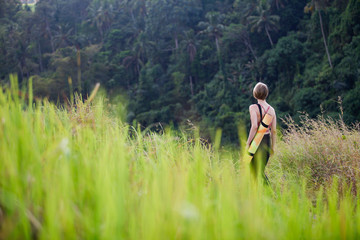 woman yoga in garden