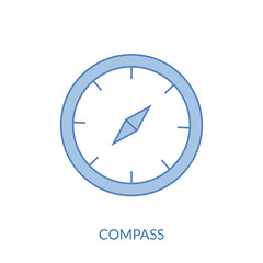 Compass line icon, outline vector sign, linear style pictogram isolated on white. Navigation symbol, logo illustration. Editable stroke