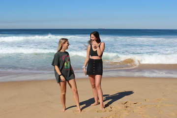 Pretty girls on the beach