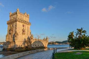 Fototapeta na wymiar View at the Belem tower or Torre de Belem