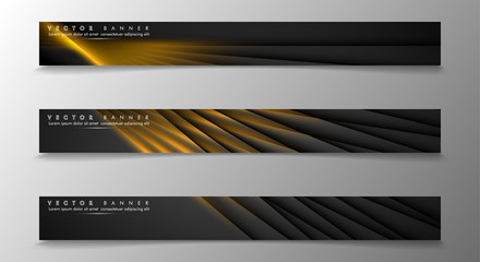 Fototapeta premium Set a banner background for your design. gold color and shadow of the light line. vector graphic design illustration