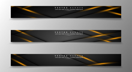 Set a banner background for your design. gold color and shadow of the light line. vector graphic design illustration