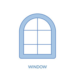 Window line icon on white background 