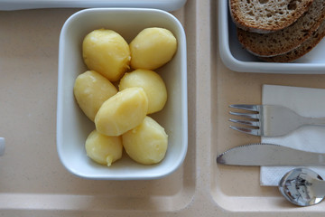Potatoes freshly peeled with some salt is a tasty ingredient to many dishes