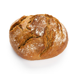 Rye eco breads on the white background.