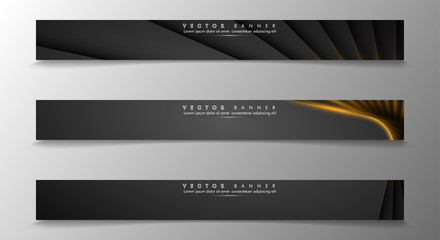 Fototapeta premium Set a banner background for your design. gold color and shadow of the light line. vector graphic design illustration