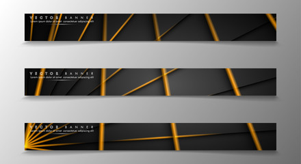 Set a banner background for your design. gold color and shadow of the light line. vector graphic design illustration