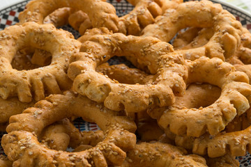 Traditional festive Moroccan Kaak cookies