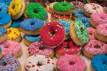  Multi colored fresh donuts
