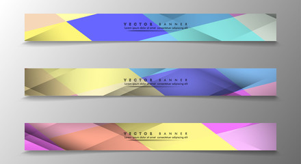 Set of Banners with Multicolor Backgrounds. Geometric Abstract Modern Vector Illustration