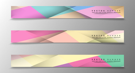 Set of Banners with Multicolor Backgrounds. Geometric Abstract Modern Vector Illustration