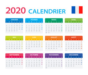 2020 Calendar French - vector illustration