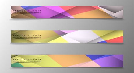 Set of Banners with Multicolor Backgrounds. Geometric Abstract Modern Vector Illustration