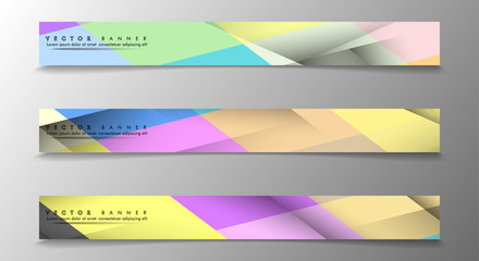 Fototapeta premium Set of Banners with Multicolor Backgrounds. Geometric Abstract Modern Vector Illustration