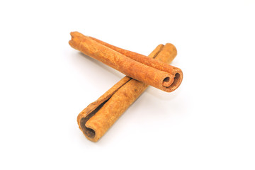Cinnamon stick on isolated white background