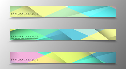 Set of Banners with Multicolor Backgrounds. Geometric Abstract Modern Vector Illustration