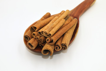 Cinnamon stick on isolated white background