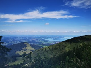 Fototapeta na wymiar panorama view in the vally from the chiemgau