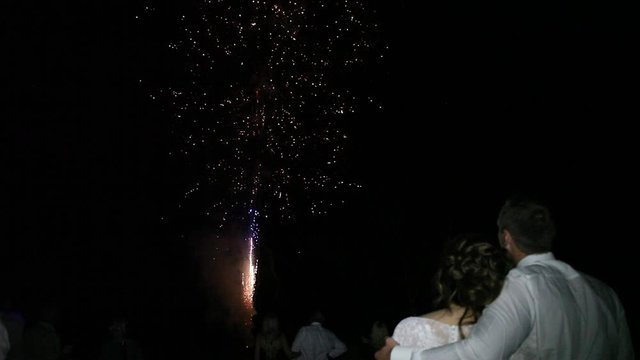 Sparks fireworks on black background