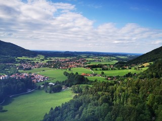Fototapeta na wymiar panorama view in the vally from the chiemgau